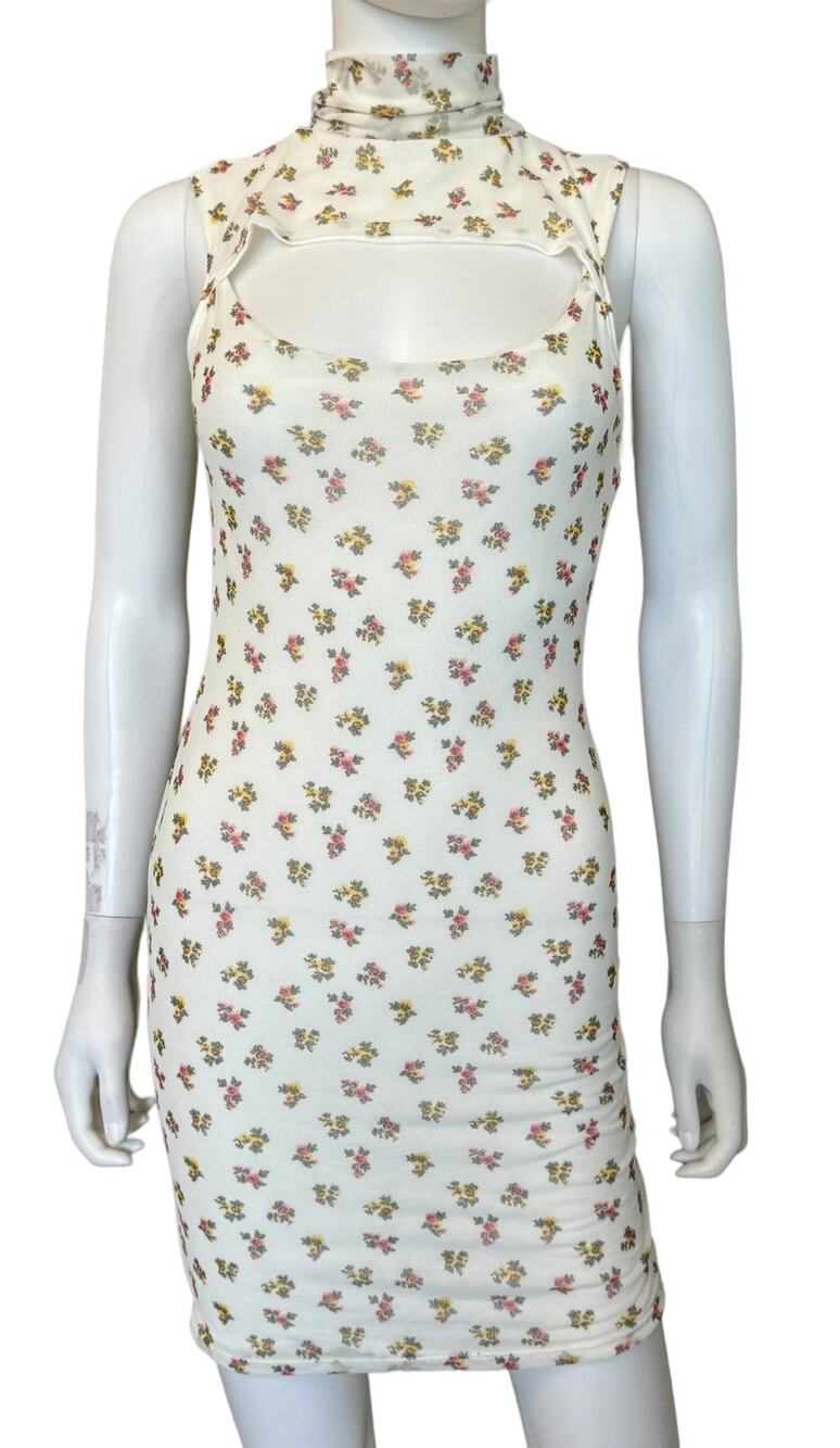 * New ~ VELVET TORCH ~Floral Cut Out Sleeveless Mock Neck Bodycon Dress Size XS